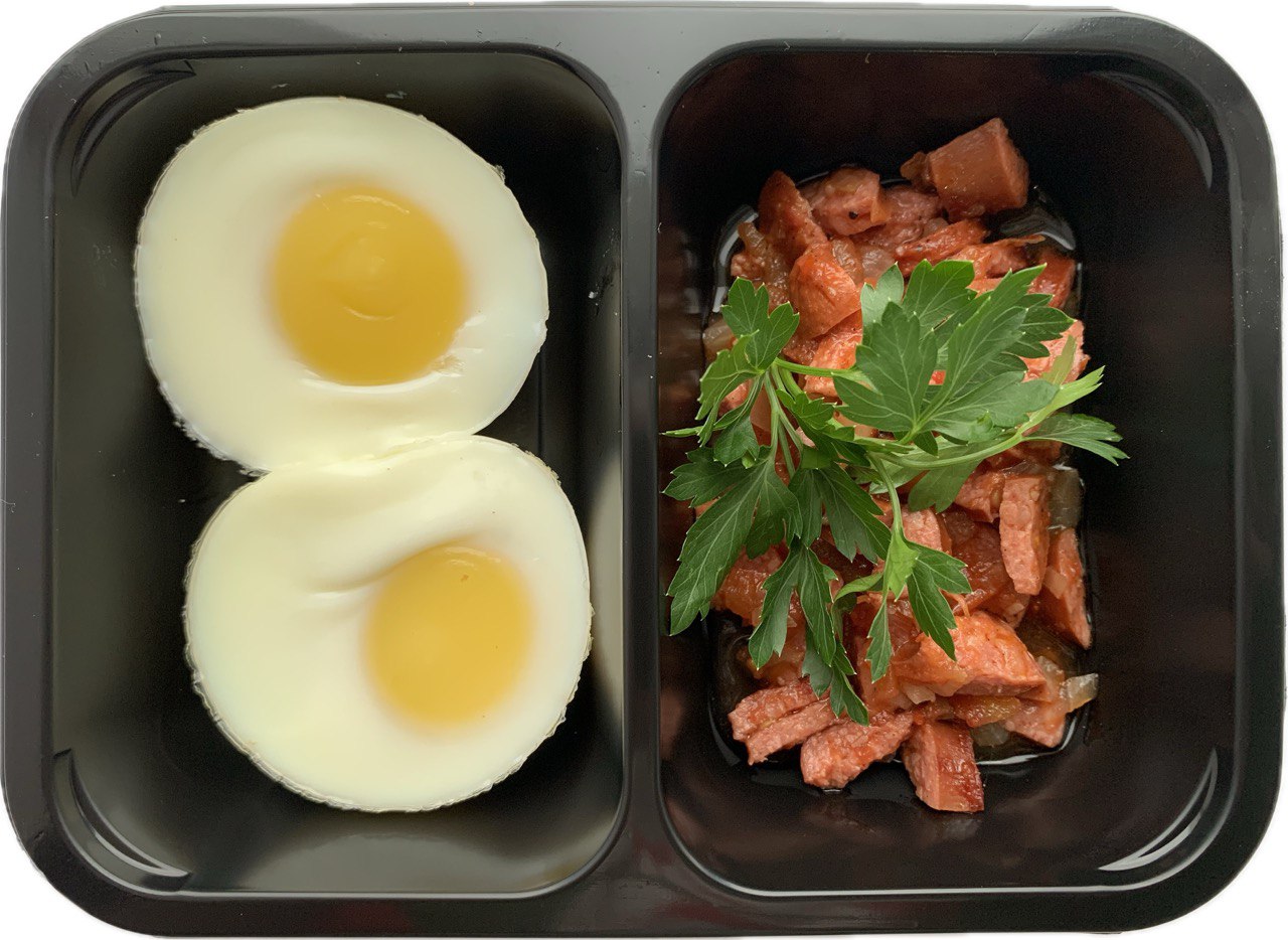 <span style="font-weight: 700;">Завтрак</span><br>Яичница с охотничьими колбасками